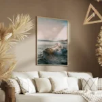 poster vague plage salon.webp