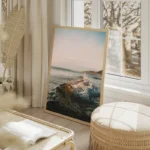 poster vague plage salon beige.webp