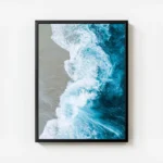 poster vagues bleu ocean avec cadre.webp