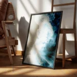 poster vagues bleu ocean encadre.webp