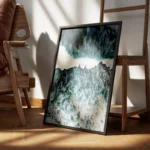 poster vagues marines dynamiques encadre.webp