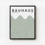poster vagues modernes bauhaus avec cadre.webp