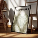 poster vagues modernes bauhaus encadre.webp