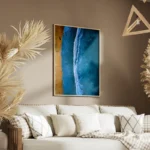 poster vagues plage salon.webp