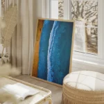 poster vagues plage salon beige.webp