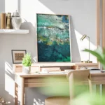 poster vagues rivage bureau.webp