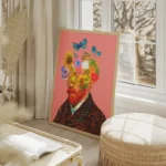 poster van gogh aux fleurs colorees salon beige.webp