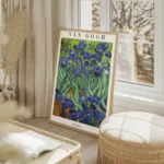 poster van gogh irises salon beige.webp