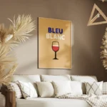 poster verre de vin bleu blanc rouge salon.webp