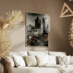 poster ville moderne nuit salon.webp