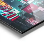 poster ville nocturne illuminee aluminium.webp