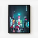 poster ville nocturne illuminee avec cadre.webp