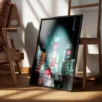 poster ville nocturne illuminee encadre.webp