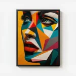 poster visage abstrait picasso avec cadre.webp