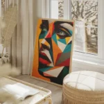 poster visage abstrait picasso salon beige.webp
