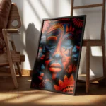 poster visage africain colore encadre.webp