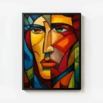 poster visage cubiste picasso avec cadre.webp