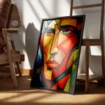 poster visage cubiste picasso encadre.webp
