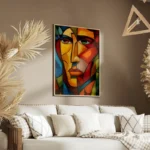poster visage cubiste picasso salon.webp