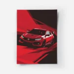 poster voiture honda rouge.webp