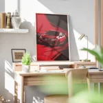 poster voiture honda rouge bureau.webp