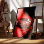 poster voiture honda rouge encadre.webp