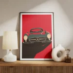 poster voiture mercedes minimaliste meuble.webp