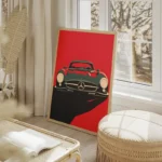 poster voiture mercedes minimaliste salon beige.webp