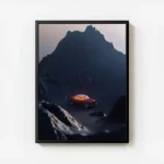 poster voiture planete sombre avec cadre.webp