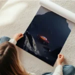 poster voiture planete sombre en rouleau.webp