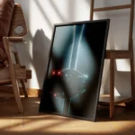 poster voiture retro futuriste encadre.webp