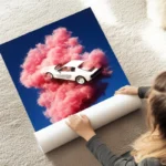 poster voiture sur nuage au sol.webp