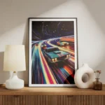 poster voitures spatiales colorees meuble.webp