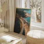 poster vue aerienne autoroute cotiere salon beige.webp