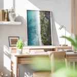 poster vue aerienne de plage et mer bureau.webp