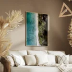 poster vue aerienne de plage et mer salon.webp