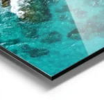 poster vue aerienne eau turquoise aluminium.webp