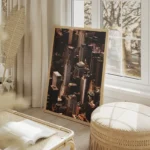 poster vue aerienne new york salon beige.webp