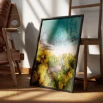 poster vue aerienne plage et nature encadre.webp