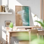 poster vue aerienne plage et ocean bureau.webp