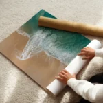 poster vue aerienne plage et ocean enroule.webp