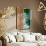 poster vue aerienne plage et ocean salon.webp