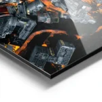 poster vue aerienne ville illuminee aluminium.webp