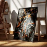 poster vue aerienne ville illuminee encadre.webp
