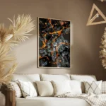 poster vue aerienne ville illuminee salon.webp