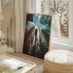 poster vue architecturale urbaine salon beige.webp