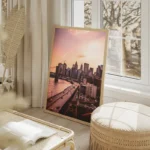 poster vue de new york salon beige.webp