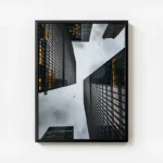 poster vue urbaine immeubles modernes avec cadre.webp