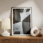 poster vue urbaine immeubles modernes meuble.webp