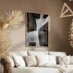 poster vue urbaine immeubles modernes salon.webp